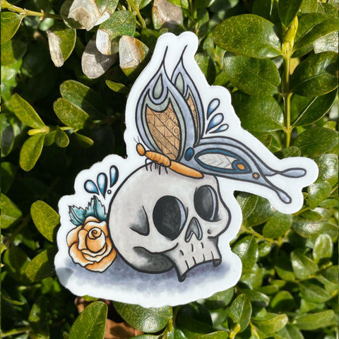Butterfly and Skull 3” Sticker
